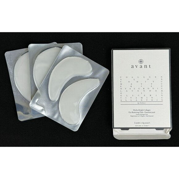Avant Essential Pack Hydra-bright Collagen Eye Restoring Pads 3 Pairs 4 g Each - Picture 1 of 6